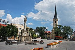 The main square in Nové Zámky