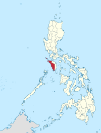 मानचित्र जिसमें ओक्सिडेन्टल मिन्दोरो Occidental Mindoro हाइलाइटेड है