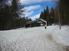 Vue aérienne de la station.