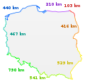 Poolse grens met Wit-Rusland (oranje)