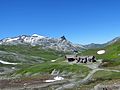 Vue du sommet de Bellecôte (à gauche) et de l'Aliet (au centre) depuis le refuge du Col du Palet au sud-est.