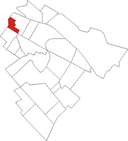 Rendessytelep (pirossal) a XVIII. kerület térképén