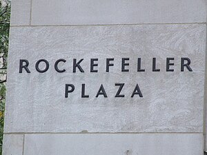 English: Nameplate of Rockefeller Plaza