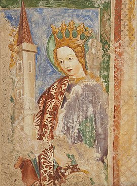 Slika:Saint Barbara (National Gallery of Slovenia, copy of church fresco from 1453).jpg