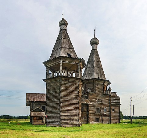 72. Церковь Иоанна Златоуста с колокольней, Саунино, Архангельская область. Автор — Ludvig14