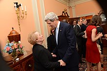 U.S. Secretary of State John Kerry greets Albright, February 6, 2013 Secretary Kerry Greets Former Secretary Albright.jpg