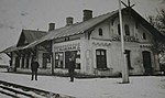 Vykort Skabersjö station tidigt 1900-tal.