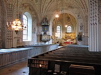 Tensta kyrka, Uppland, med kalkmålningar av Johannes Rosenrod.