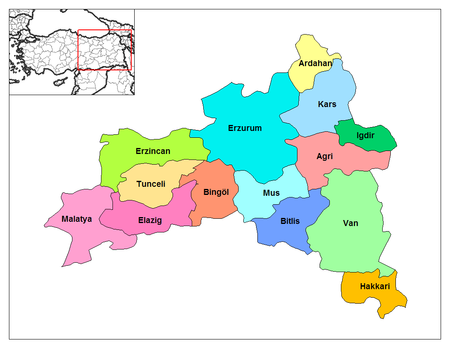 Mappa divisa per regioni