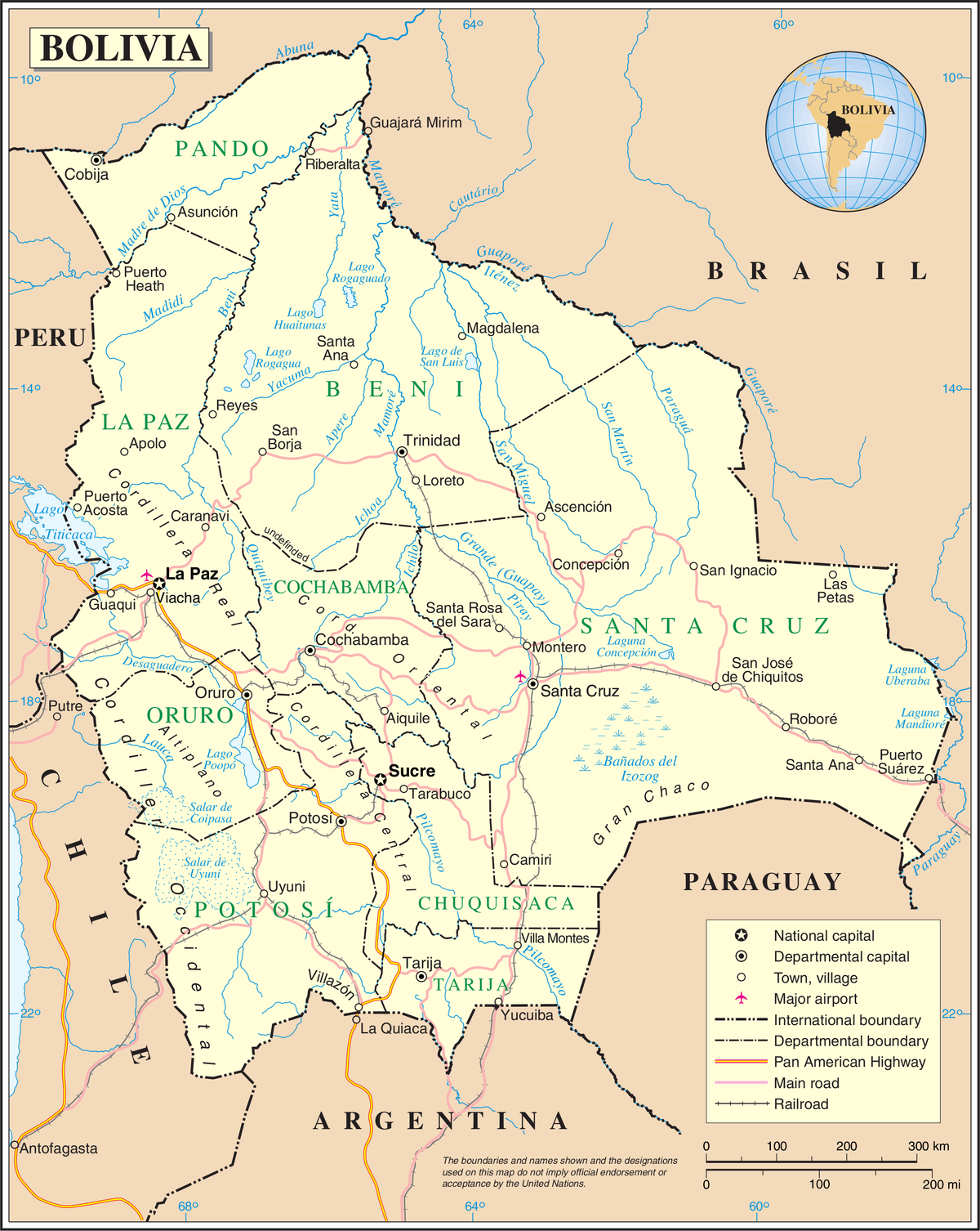 Mapa de Bolivia (© Wikimedia Common)
