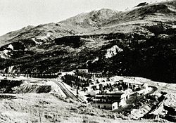 Mine plant and راه‌آهن آلاسکا tracks, mid 1950s.