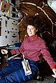 Astronautka Susan Helmsová v raketopláne Discovery počas misie STS-64