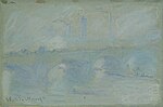 "Waterloo Bridge"(1901), pastel on paper, by Claude Monet - von der Heydt-Museum (W P 98)