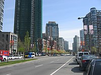 Pacific Boulevard, one of the major roads in Yaletown
