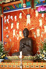 Vairocana sentado, siglo IX. Iron, Jeungsimsa. Gwangju, Corea del Sur.