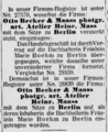 1896 Firmenübernahme in der Berliner Börsen-Zeitung angezeigt