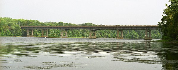 The Enfield-Suffield Veterans Bridge over the Connecticut River between Enfield and Suffield, Connecticut