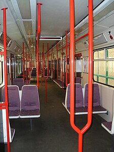 81-71M interior in Prague Metro.