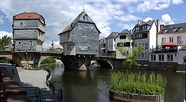 De brug Alte Nahebrücke in Bad Kreuznach