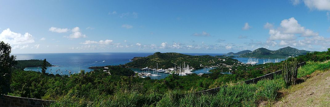 immagine dei due porti naturali situati nella parte meridionale dell'isola di Antigua