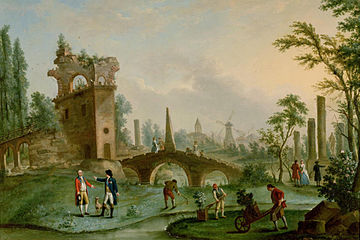Carmontelle przekazuje klucze Ludwikowi Filipowi do Parku Monceau (1790)