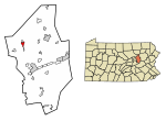 Location of Millville in Columbia County, Pennsylvania.