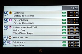 Prochaines rames attendues sur les lignes de métro 1, 4, 7, 11 et 14.