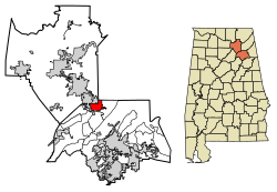 Location in Etowah and Marshall counties, Alabama