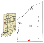 Location of Kingman in Fountain County, Indiana.