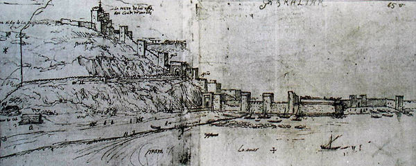 эскиз подхода к Гибралтару в 1567 г.