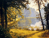 Un estanque de nenúfares, óleo sobre lienzo, 91,4 × 73,7 cm cm