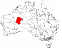 מיקום מדבר גיבסון על פני יבשת אוסטרליה
