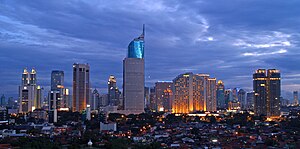 Jakarta's Central Business District along the ...