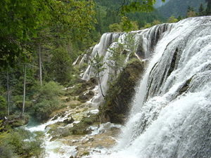 {{w|Pearl Shoal Waterfall}}, western Sichuan, ...