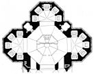 План средокрестия (основания купола) собора Санта-Мария-дель-Фьоре во Флоренции. 1420—1436. Проект Ф. Брунеллески