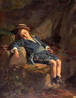 Enfant qui dort (1876), huile sur toile, Auxerre, musée Saint-Germain.