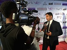 Some interviews are recorded for television broadcast Luis Castro esklevndurt.jpg