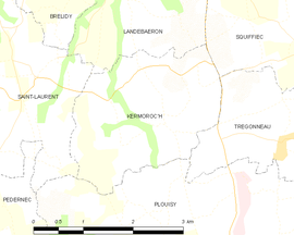 Mapa obce Kermoroc’h