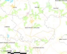 Mapa obce Saint-Priest-la-Plaine