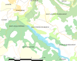 Mapa obce Saint-Pierre-de-Méaroz