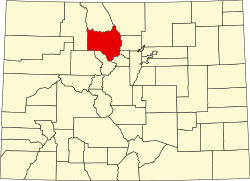 map of Colorado highlighting Grand County