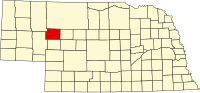 Округ Грант на мапі штату Небраска highlighting
