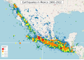 Carte des séismes au Mexique (1990-2022)