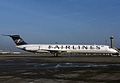 McDonnell MD-81 LX-FAA en janvier 1998 à Paris-Roissy