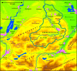 Kaart van Ammergauer Alpen