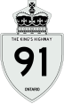 King's Highway 91 marker