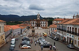 A Praça Tiradentes, em Ouro Preto