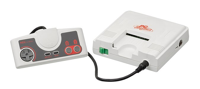 A Japanese PC Engine console with controller.