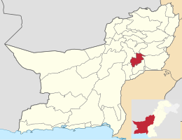 Karte von Pakistan, Position von Distrikt Lehri hervorgehoben