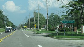 Road signage along Pointe Tremble Road (M-29)